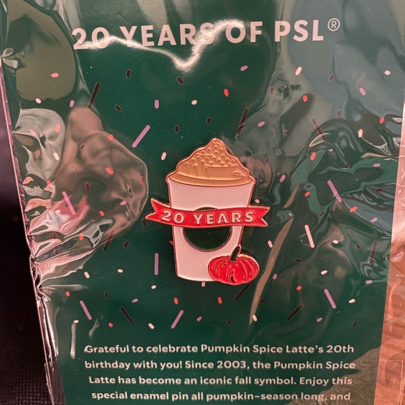 NWT Starbucks Pumpkin Spice Latte Anniversary Pin - Picture 3 of 4